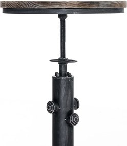 Kovový barový stôl Lumo v industriálnom štýle - v79-100 x Ø50 cm - Strieborná