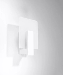 Nástenné svietidlo Lappo, 1x mliečne sklenené tienidlo, drevo v bielej farbe