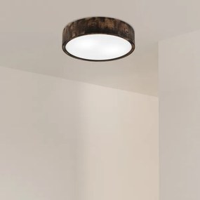 Stropné svietidlo OAK SMOKY 2xE27/15W/230V, pr. 37,5 cm, dub/tmavohnedá