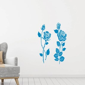 Veselá Stena Samolepka Dve ruže Farba: modrá, Veľkosť: 60 x 66 cm