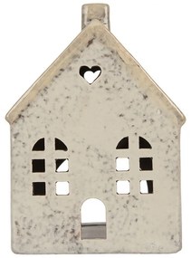 Sivý keramický domček na čajovú sviečku Lamont - 11*7*16 cm