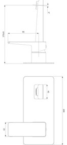 OMNIRES PM7415CR - Umývadlová batéria na podomietkovú inštaláciu PARMA chróm