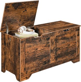 Lavice s úložným prostorem Vasagle Byvak 100 cm hnědá