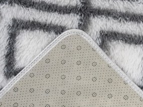 TZ Biely vzorovaný koberec shaggy Decor Cube Rozmer: 100x150 cm