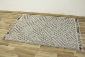 Koberec Berber 7061 l. Romby 3D jasný sivý