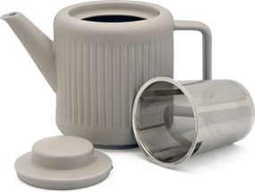 Sivá porcelánová kanvica na čaj so sitkom 1,2 l Skagen – Bredemeijer