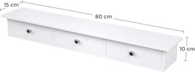 Nástěnná polička Aety 80 cm bílá