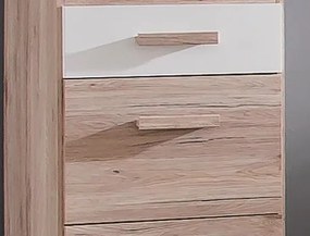 Komoda s výklopným zrkadlom Cariba, dub san remo/biela