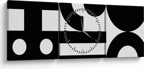 Obraz - Geometrická abstrakcia N⁰3 (s hodinami) (90x30 cm)