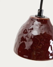 Červené závesné svietidlo s keramickým tienidlom Drava – Kave Home