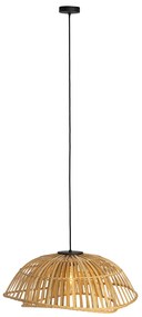 Orientálne závesné svietidlo čierne s prírodným bambusom 62 cm - Pua