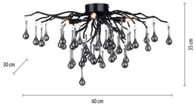 Paul Neuhaus 8090-18 - Prisadený luster ICICLE 4xG9/40W/230V 30x60 cm čierna