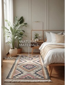 Sivý ručne tkaný jutový behúň 80x200 cm Roya Parsa – Elle Decoration