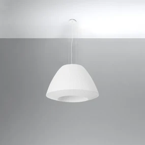 Závesné svietidlo Bella, 1x biele textilné tienidlo, (biele sklo), (fi 60 cm)