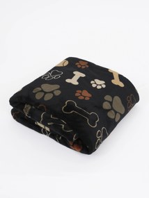 Deka mikroplyš Exclusive 150 × 200 cm – Psie labky čierne