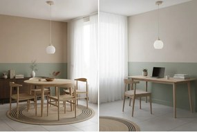 Závesné svietidlo Eliza, 1x biele sklenené tienidlo, g/be