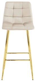 "Barová stolička ARCETO - zamatová béžová / nohy GOLD x 2" "9401 71 00 00"