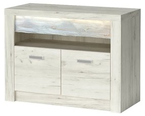 TV stolík/skrinka Indie 10 (s LED osvetlením) (craft biely). Akcia -19%. Vlastná spoľahlivá doprava až k Vám domov. 1057780