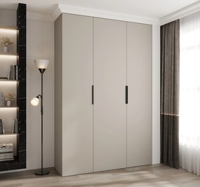Šatníková skriňa 160 cm Carmela 40-4 (kašmír + čierna). Akcia -20%. Vlastná spoľahlivá doprava až k Vám domov. 1126659