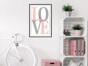 Artgeist Plagát - Grey Love [Poster] Veľkosť: 30x45, Verzia: Čierny rám s passe-partout