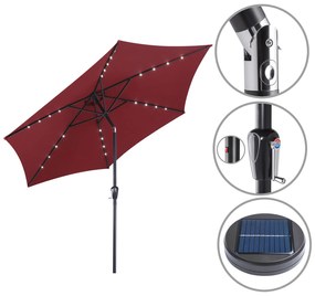InternetovaZahrada LED slnečník Florida Ø300 cm - červený
