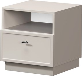 Nočný stolík Lorini so zásuvkou 45 cm - kašmír / čierna úchytka T-bar