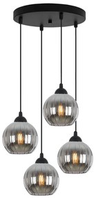 Závesné svietidlo Costa, 4x grafitové sklenené tienidlo, b, o