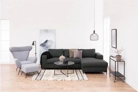 Čierny konferenčný stolík s doskou v mramorovom dekore Actona Alisma, ⌀ 80 cm