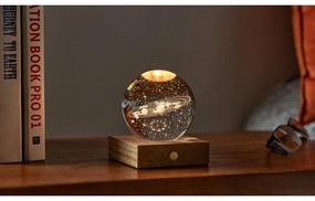 Tmavohnedá stmievateľná stolová lampa so skleneným tienidlom (výška 12 cm) Amber – Gingko