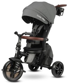 QPlay - Detská trojkolka 7 v 1 COMFO MAX sivá