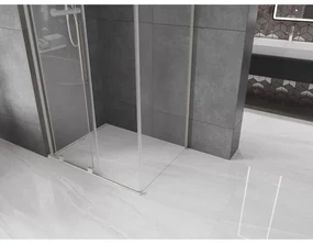 Mexen Velar L, sprchový kút s posuvnými dverami 120 x 80 cm, 8mm číre sklo, brúsená oceľ, 871-120-080-03-97