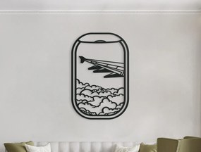drevko Drevený obraz na stenu Okno lietadla Rozmer obrazu: 44,5 x 29 cm, Farba dekorácie: Čierna