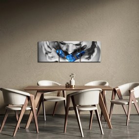 Obraz portrétu ženy s kameňmi (s hodinami) (90x30 cm)