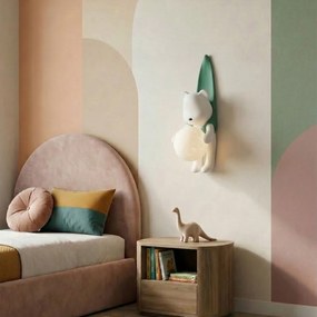 Toolight G169-1W, detské nástenné svietidlo macko v tričku, 1xG9, G169-1W BLUE, OSW-07809