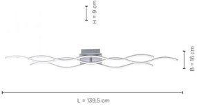 Leuchten Direkt 15167-55-LED Prisadený luster WAWE 2xLED/12,5W/230V+1xLED/17W
