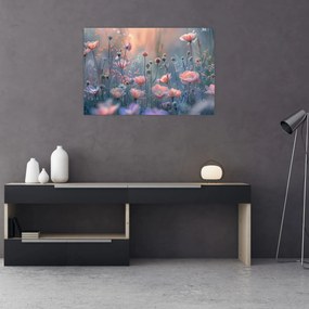 Obraz - Kvety v pastelových farbách (90x60 cm)