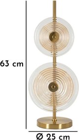 Stolová lampa v zlatej farbe so skleneným tienidlom (výška 63 cm) Venice – Mauro Ferretti