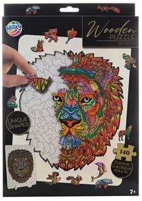 Drevené puzzle lev 140d