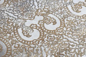 Moderný koberec LUCE 84 ornament vintage - Štrukturálny sivá / horčica Veľkosť: 77x150 cm