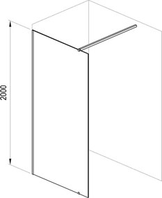 Ravak GW9WA030SZ1 - Sprchovací kút WALK-IN 100x200 cm čierny