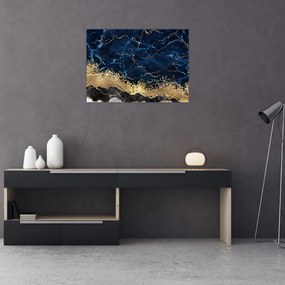 Sklenený obraz - Tmavo-modrý mramor (70x50 cm)