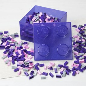 Fialový plastový detský úložný box 25x25x18 cm – LEGO®