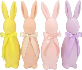 Broskvový veliký zajíc s mašlí Bunny Easter Flock XL - 20*20*70 cm