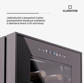 Klarstein Shiraz 27 Duo, chladnička na víno, 2 zóny, 83 l/27 fliaš, 5-18 / 5-18 °C, dotykové ovládanie
