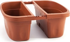 BAMA Závesný kvetináč na zábradlie KLUNIA, farba terracotta Množstvo: 2 ks, Rozměry: 40 cm