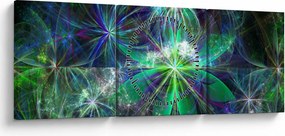 Obraz - Abstraktné geometrické tvary (s hodinami) (90x30 cm)