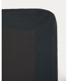 Antracitová čalúnená dvojlôžková posteľ 150x190 cm Jaira – Kave Home