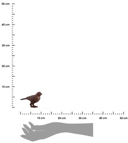 Záhradná liatinová figúrka Birdie, 8x12 cm, hnedá