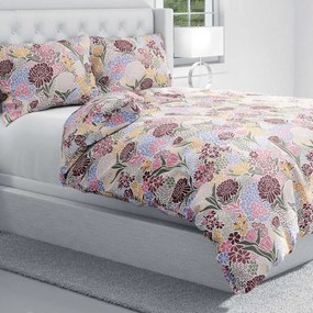 Biante Bavlnené posteľné obliečky Sandra SA-648 Akvarelové kvety na bielom Jednolôžko 140x200 a 70x90 cm