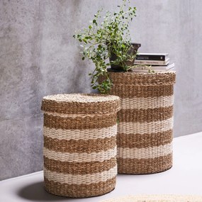 House Doctor Úložný kôš s vekom Nature/Brown Menší